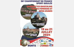 France Quadrettes et Triples les 19,20 et 21 Juillet 2024